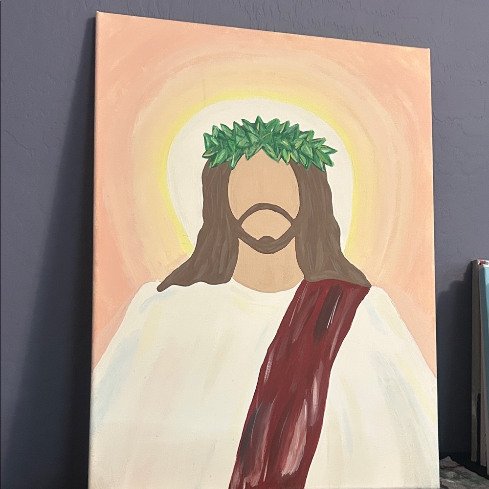 Hand-Painted Religious Canvas Art